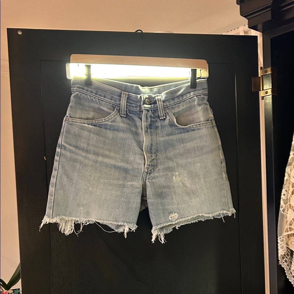 Vintage Levi's Light Blue Distressed Jean Shorts